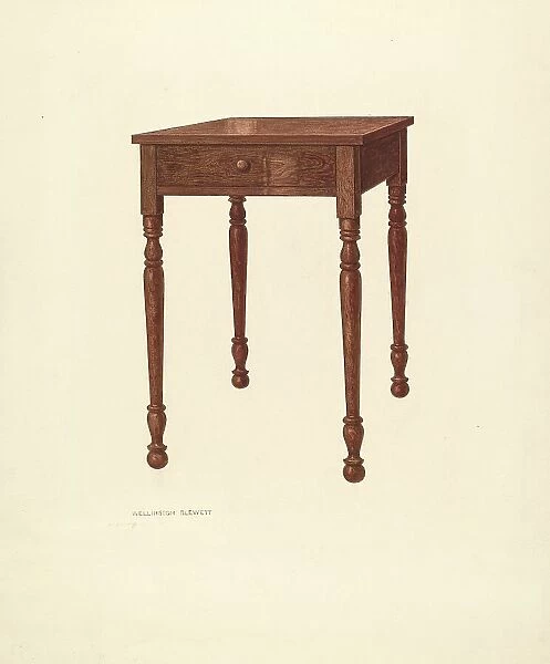 Bishop Hill: Table, c. 1936. Creator: Wellington Blewett