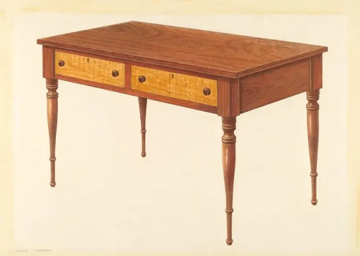 Framed Print : Bishop Hill: Tailors Table, c. 1939. Creator: Archie Thompson Framed Print : Bishop Hill: Tailors Table, c. 1939. Creator: Archie Thompson