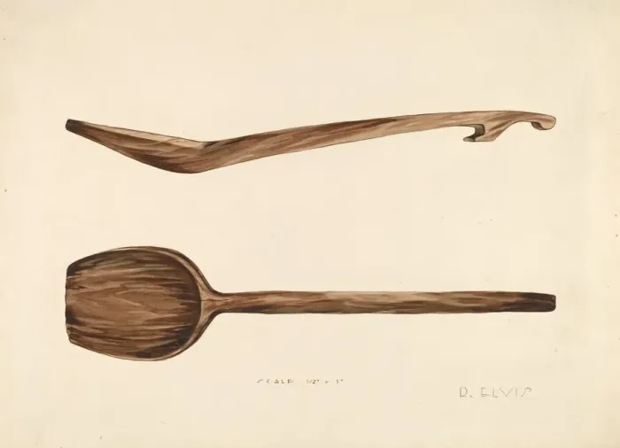 Framed Print : Bishop Hill: Wooden Spoon, c. 1936. Creator: Roberta Elvis Framed Print : Bishop Hill: Wooden Spoon, c. 1936. Creator: Roberta Elvis