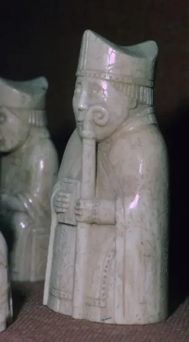 Framed Print : A Bishop - The Lewis Chessmen, (Norwegian?), c1150-c1200 Framed Print : A Bishop - The Lewis Chessmen, (Norwegian?), c1150-c1200