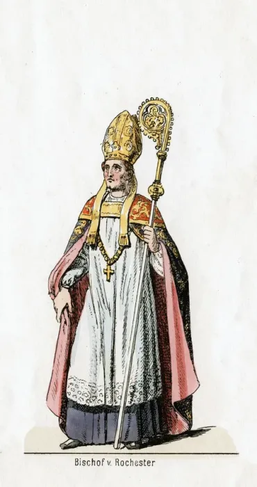 Framed Print : Bishop of Rochester, costume design for Shakespeares play, Henry VIII, 19th century Framed Print : Bishop of Rochester, costume design for Shakespeares play, Henry VIII, 19th century