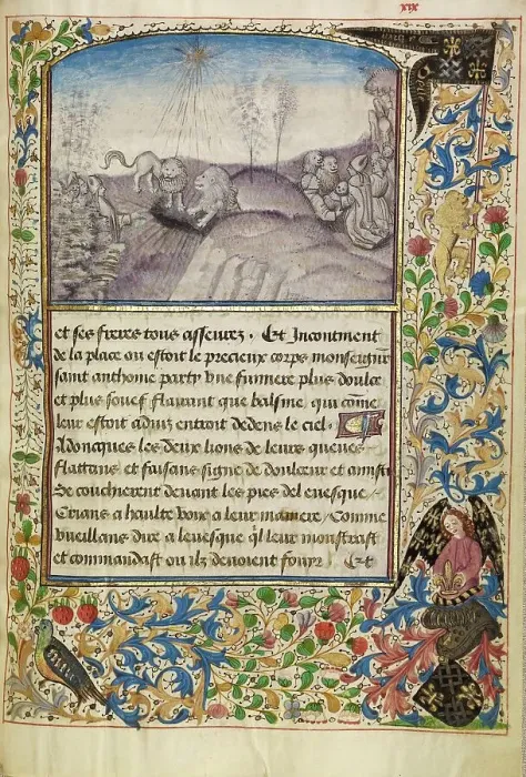 Framed Print : Bishop Theophilus Finding the Grave of Saint Anthony, about 1465-1470. Creators: Master of the Brussels Romuleon, Workshop of the Master of the Brussels Romuleon Framed Print : Bishop Theophilus Finding the Grave of Saint Anthony, about 1465-1470. Creators: Master of the Brussels Romuleon, Workshop of the Master of the Brussels Romuleon