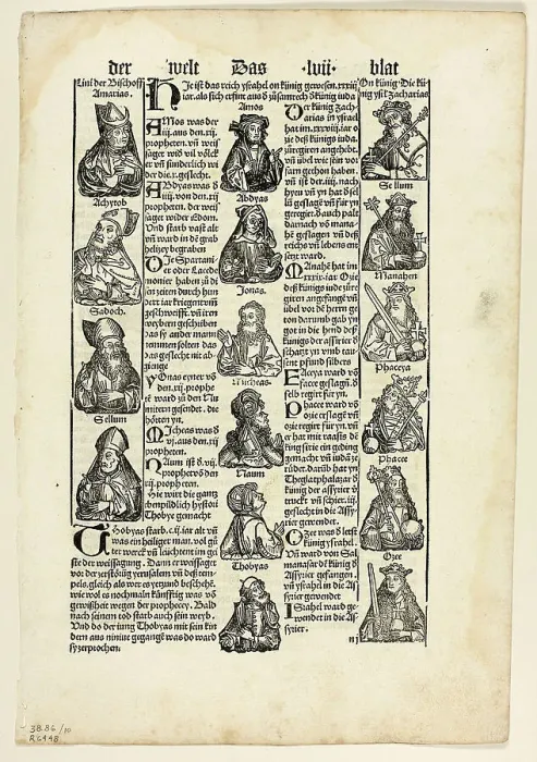 Framed Print : Bishops, Prophets, and Kings from Schedel Weltchronik (Schedel's World History)... 1929. Creators: Unknown, Johann Schönsperger the Elder, Hartmannus Schedel, Wilhelm Ludwig Schreiber Framed Print : Bishops, Prophets, and Kings from Schedel Weltchronik (Schedel's World History)... 1929. Creators: Unknown, Johann Schönsperger the Elder, Hartmannus Schedel, Wilhelm Ludwig Schreiber