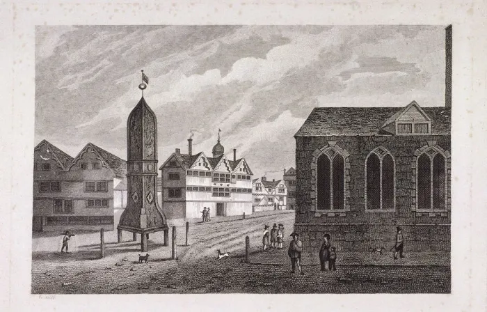 Framed Print : Bishopsgate, London, 1814 Framed Print : Bishopsgate, London, 1814