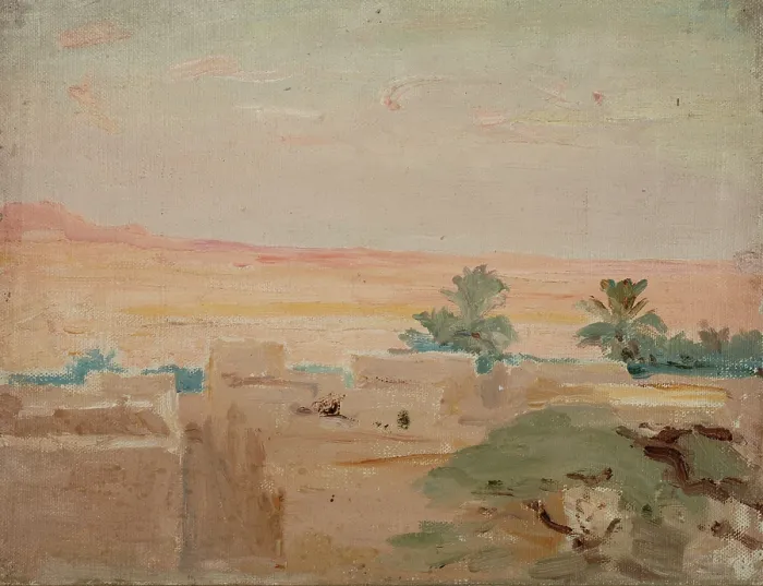 Framed Print : Biskra-Desert (Evening), 1909. Creator: Jan Ciaglinski