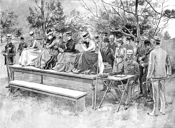 Framed Print : A Bisley in the Colonies - The Ladies Bermuda Rifle Association, 1891. Creator: Unknown. A Bisley in the Colonies - The Ladies Bermuda Rifle Association, 1891. Creator: Unknown Framed Print : A Bisley in the Colonies - The Ladies Bermuda Rifle Association, 1891. Creator: Unknown. A Bisley in the Colonies - The Ladies Bermuda Rifle Association, 1891. Creator: Unknown