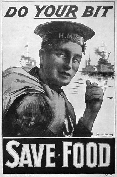 Do Your Bit - Save Food, food economy poster, First World War, 1917, (c1920). Artist: M Randall