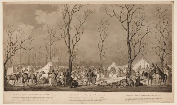 Framed Print : Bivouac of the Cossacks at the Avenue des Champs-Elysees in Paris on March 1814, 1814 Framed Print : Bivouac of the Cossacks at the Avenue des Champs-Elysees in Paris on March 1814, 1814