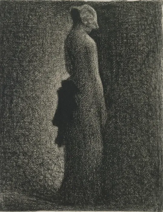 Framed Print : The Black Bow, c. 1882. Artist: Seurat, George Pierre (1859-1891) Framed Print : The Black Bow, c. 1882. Artist: Seurat, George Pierre (1859-1891)