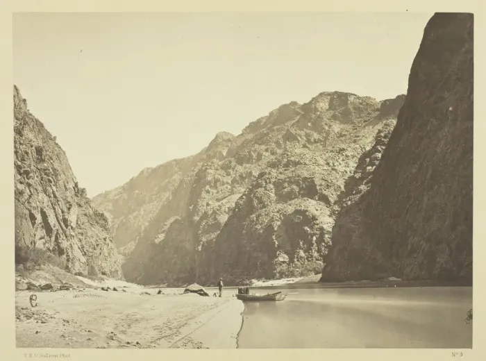 Framed Print : Black Canon, looking above from Mirror Bar, 1871. Creator: Tim O'Sullivan Framed Print : Black Canon, looking above from Mirror Bar, 1871. Creator: Tim O'Sullivan