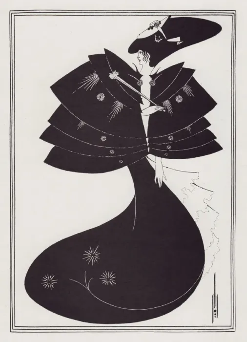 Framed Print : The Black Cape, 1893. Creator: Aubrey Beardsley Framed Print : The Black Cape, 1893. Creator: Aubrey Beardsley