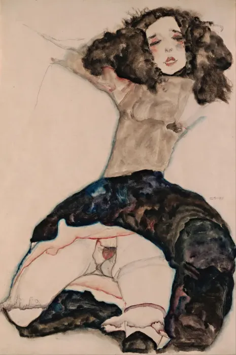 Framed Print : Black-Haired Girl with Lifted Skirt, 1911. Artist: Schiele, Egon (1890?1918) Framed Print : Black-Haired Girl with Lifted Skirt, 1911. Artist: Schiele, Egon (1890?1918)