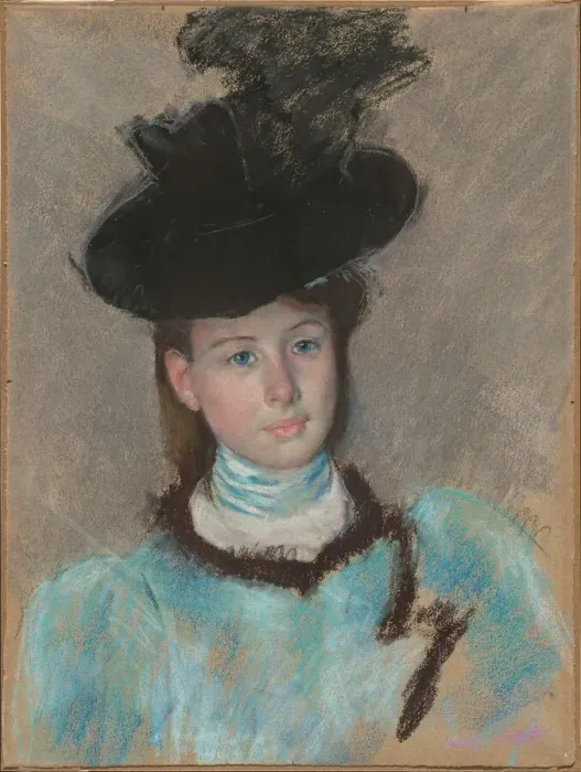 Framed Print : The Black Hat, c. 1890. Creator: Mary Cassatt Framed Print : The Black Hat, c. 1890. Creator: Mary Cassatt