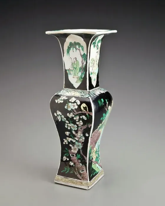 Framed Print : Black Hawthorne vase, 1662-1722. Creator: Unknown Framed Print : Black Hawthorne vase, 1662-1722. Creator: Unknown
