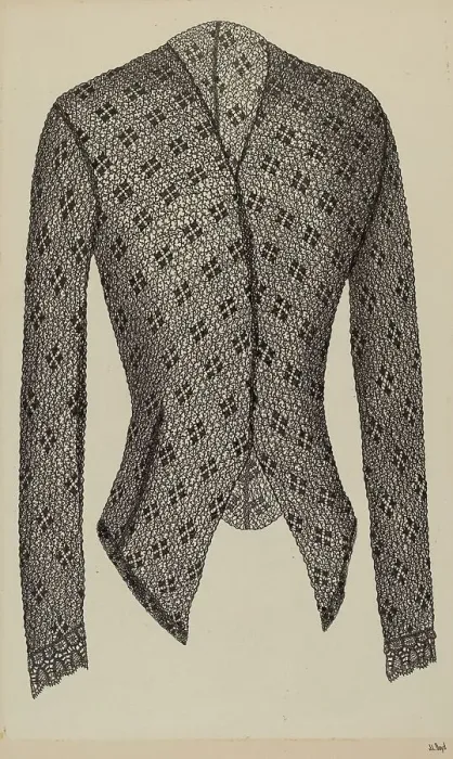 Framed Print : Black Lace Jacket, c. 1938. Creator: Joseph L. Boyd Framed Print : Black Lace Jacket, c. 1938. Creator: Joseph L. Boyd