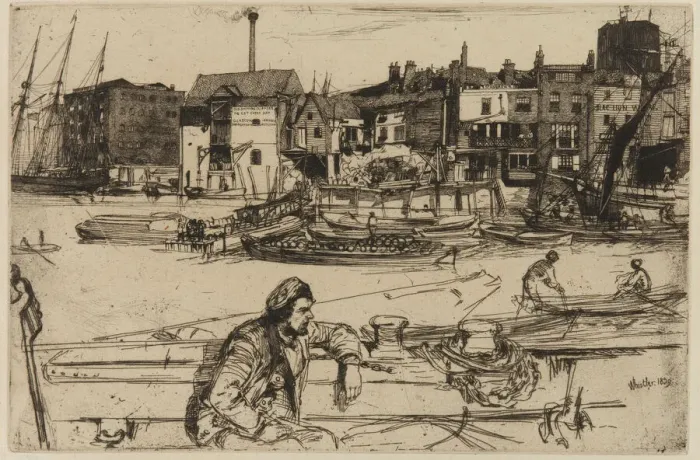 Framed Print : Black Lion Wharf, 1859. Creator: James Abbott McNeill Whistler Framed Print : Black Lion Wharf, 1859. Creator: James Abbott McNeill Whistler