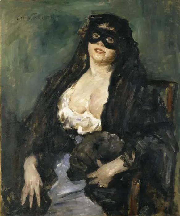 Framed Print : The Black Mask. Artist: Corinth, Lovis (1858-1925) Framed Print : The Black Mask. Artist: Corinth, Lovis (1858-1925)