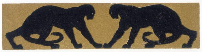 Framed Print : Two black panthers, 1919. Creator: Paul Jouve Framed Print : Two black panthers, 1919. Creator: Paul Jouve
