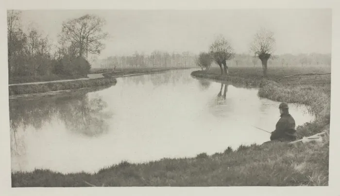 Framed Print : The Black Pool, Near Hoddesdon, 1880s. Creator: Peter Henry Emerson Framed Print : The Black Pool, Near Hoddesdon, 1880s. Creator: Peter Henry Emerson