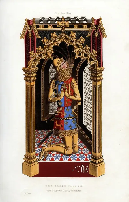 Framed Print : The Black Prince, c1355, (1843). Artist: Henry Shaw Framed Print : The Black Prince, c1355, (1843). Artist: Henry Shaw