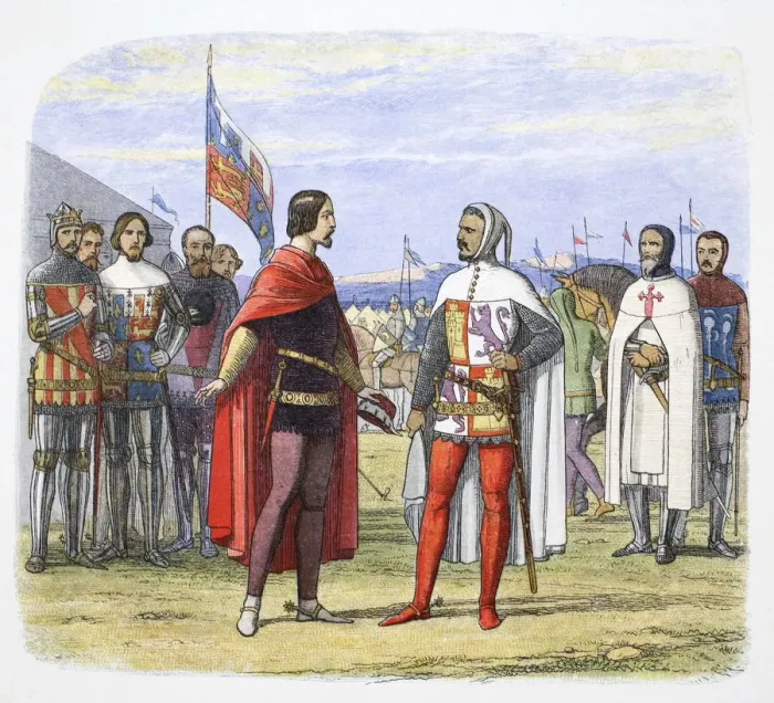 Framed Print : The Black Prince extorts an amnesty from Pedro the Cruel, Spain, 1367 (1864). Artist Framed Print : The Black Prince extorts an amnesty from Pedro the Cruel, Spain, 1367 (1864). Artist