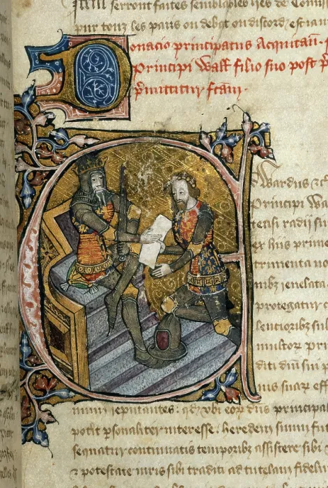 Framed Print : Black Prince receives Aquitaine, 1386-1399. Creator: Unknown Framed Print : Black Prince receives Aquitaine, 1386-1399. Creator: Unknown
