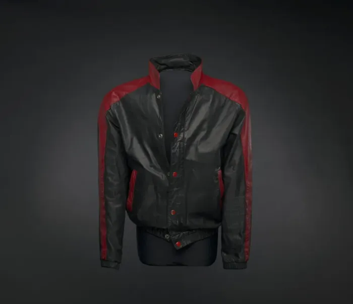 Framed Print : Black and red leather jacket worn by Kurtis Blow, 1981. Creator: Unknown Framed Print : Black and red leather jacket worn by Kurtis Blow, 1981. Creator: Unknown