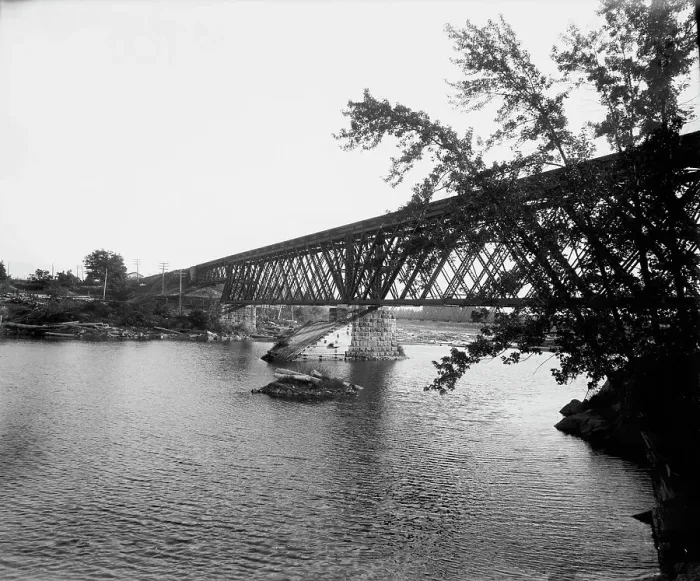 Framed Print : Black River Falls, Wis. railroad crossing, between 1880 and 1899. Creator: Unknown