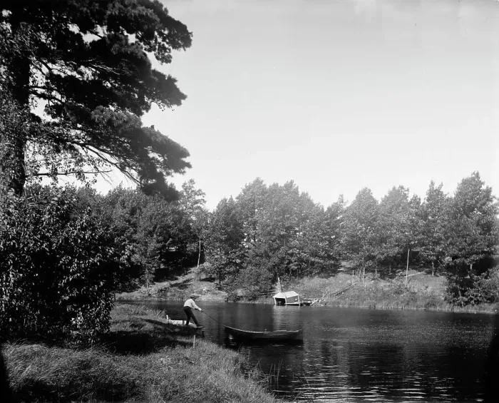 Framed Print : On the Black River near South Haven, Mich. between 1890 and 1901. Creator: Unknown Framed Print : On the Black River near South Haven, Mich. between 1890 and 1901. Creator: Unknown