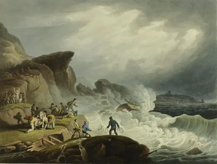 Framed Print : Black Rock near Scarborough, n.d. Creator: Francis Nicholson Framed Print : Black Rock near Scarborough, n.d. Creator: Francis Nicholson