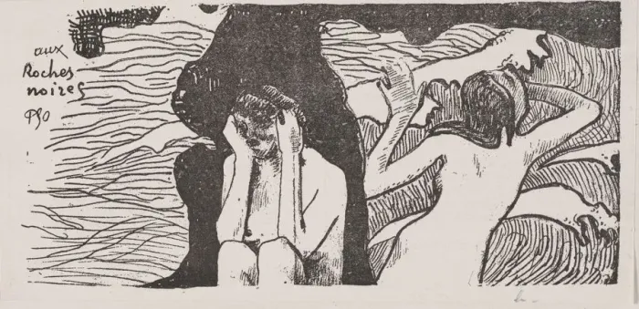 Framed Print : The Black Rocks. Creator: Paul Gauguin (French, 1848-1903) Framed Print : The Black Rocks. Creator: Paul Gauguin (French, 1848-1903)