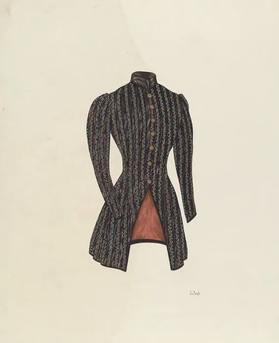 Framed Print : Black Satin Jacket, c. 1938. Creator: Joseph L. Boyd Framed Print : Black Satin Jacket, c. 1938. Creator: Joseph L. Boyd