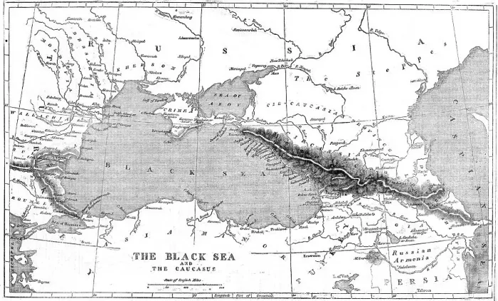 Framed Print : The Black Sea and the Caucasus; Map, 1854. Creator: Unknown Framed Print : The Black Sea and the Caucasus; Map, 1854. Creator: Unknown