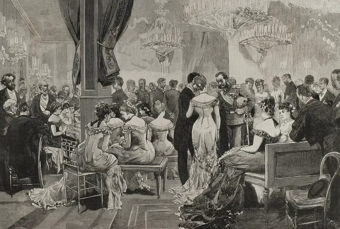 Framed Print : Black tie ball held at the Ministry of Agriculture and Commerce...Paris Exposition, May 2, 1878. Creator: Bernardo Rico Framed Print : Black tie ball held at the Ministry of Agriculture and Commerce...Paris Exposition, May 2, 1878. Creator: Bernardo Rico