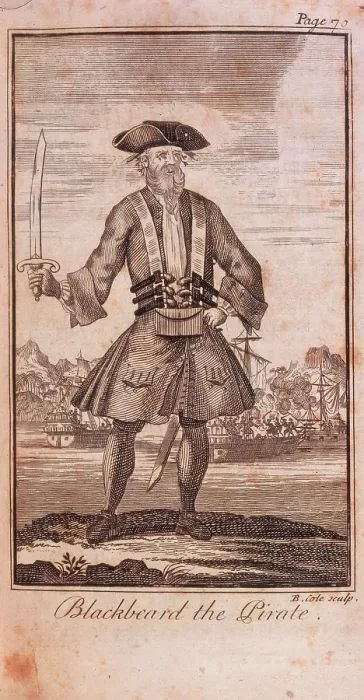Framed Print : Blackbeard the Pirate'. 1724. Creator: B Cole. Blackbeard the Pirate'. 1724. Creator: B Cole Framed Print : Blackbeard the Pirate'. 1724. Creator: B Cole. Blackbeard the Pirate'. 1724. Creator: B Cole