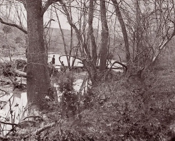 Framed Print : Blackburns Ford / Rapidan River, The Wilderness, 1861-65. Creator: Tim O Sullivan Framed Print : Blackburns Ford / Rapidan River, The Wilderness, 1861-65. Creator: Tim O Sullivan