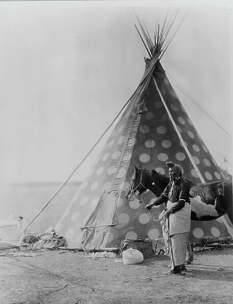 A Blackfoot tepee, c1927. Creator: Edward Sheriff Curtis