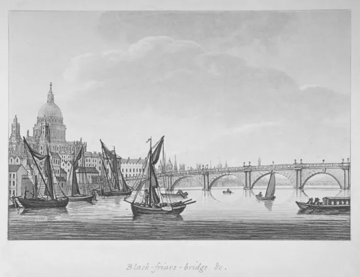 Framed Print : Blackfriars Bridge, London, 1799