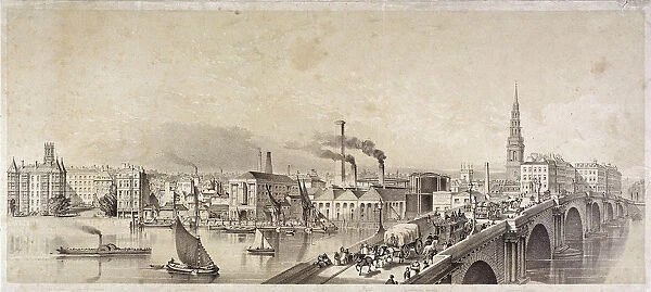 Blackfriars Bridge, London, 1835
