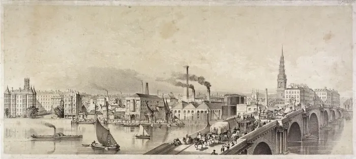 Framed Print : Blackfriars Bridge, London, 1835 Framed Print : Blackfriars Bridge, London, 1835