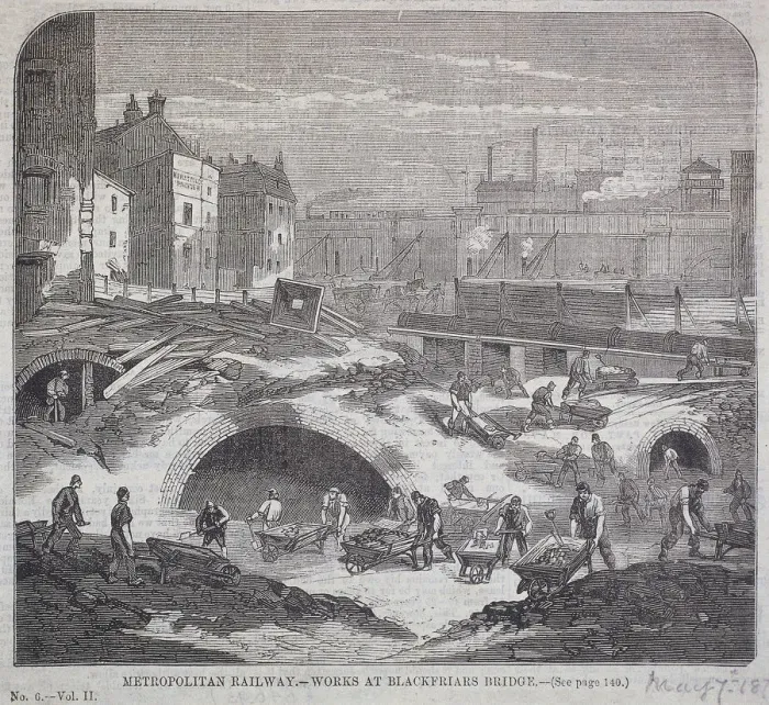 Framed Print : Blackfriars Bridge, London, 1863. Artist: Mason Jackson Framed Print : Blackfriars Bridge, London, 1863. Artist: Mason Jackson