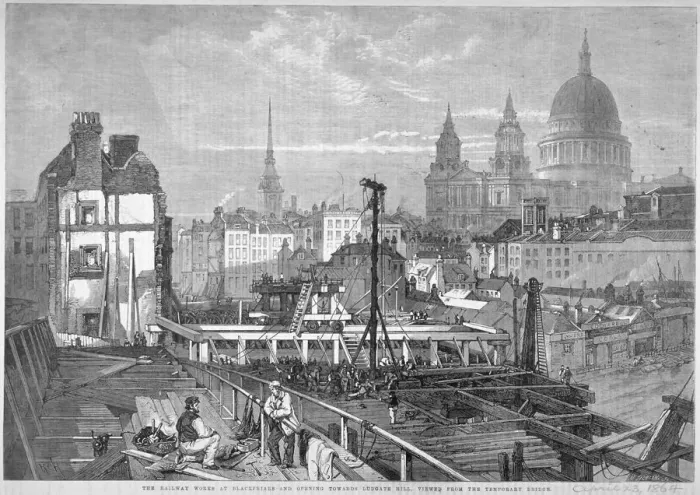 Framed Print : Blackfriars Bridge, London, 1864. Artist: Mason Jackson Framed Print : Blackfriars Bridge, London, 1864. Artist: Mason Jackson