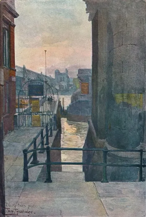Framed Print : Blackfriars Pier, c1901. Artist: Tony Grubhofer Framed Print : Blackfriars Pier, c1901. Artist: Tony Grubhofer