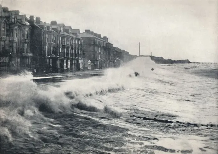 Framed Print : Blackpool - A Rough Day, 1895 Framed Print : Blackpool - A Rough Day, 1895