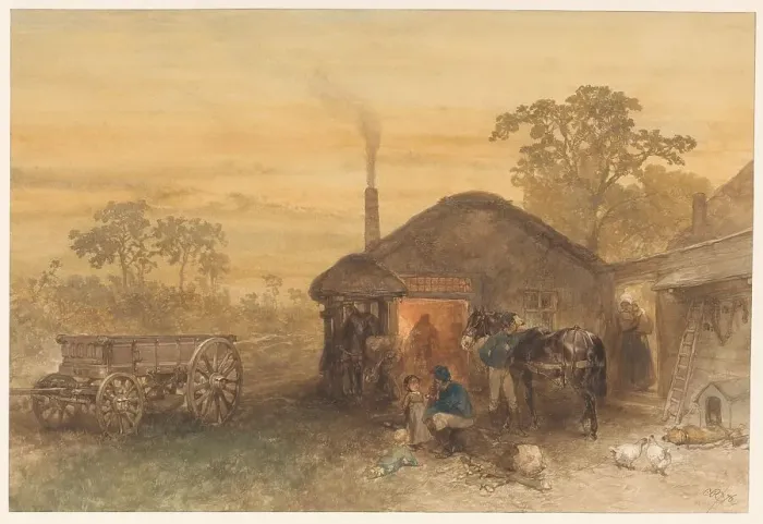 Framed Print : The blacksmith, 1876. Creator: Charles Rochussen Framed Print : The blacksmith, 1876. Creator: Charles Rochussen