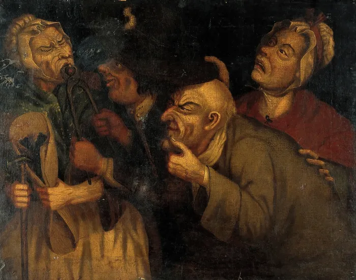 Framed Print : A blacksmith extracting a tooth. Creator: John Collier Framed Print : A blacksmith extracting a tooth. Creator: John Collier