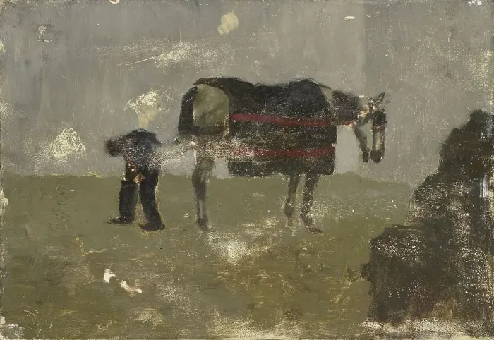 Framed Print : Blacksmith with Gray, c.1880-c.1923. Creator: George Hendrik Breitner Framed Print : Blacksmith with Gray, c.1880-c.1923. Creator: George Hendrik Breitner