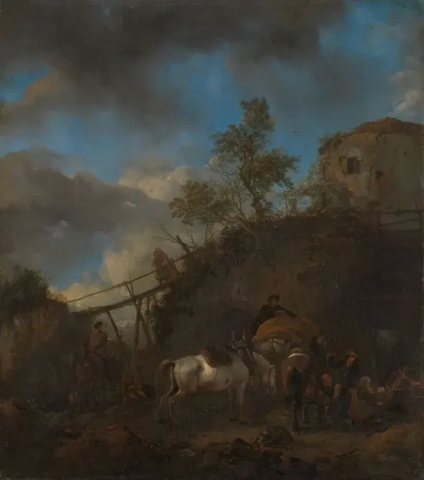 Framed Print : Blacksmith Shoeing a Horse, c.1652-c.1655. Creator: Philips Wouwerman Framed Print : Blacksmith Shoeing a Horse, c.1652-c.1655. Creator: Philips Wouwerman