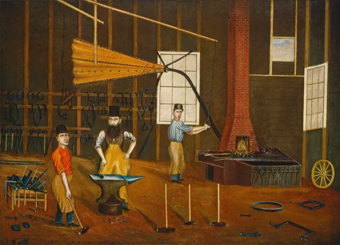 Framed Print : Blacksmith Shop, c. 1880. Creator: Francis A. Beckett Framed Print : Blacksmith Shop, c. 1880. Creator: Francis A. Beckett