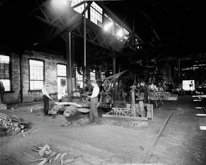 Framed Print : Blacksmith shop, Merchants Despatch Transportation Co. [Company], between 1900 and 1905. Creator: Unknown